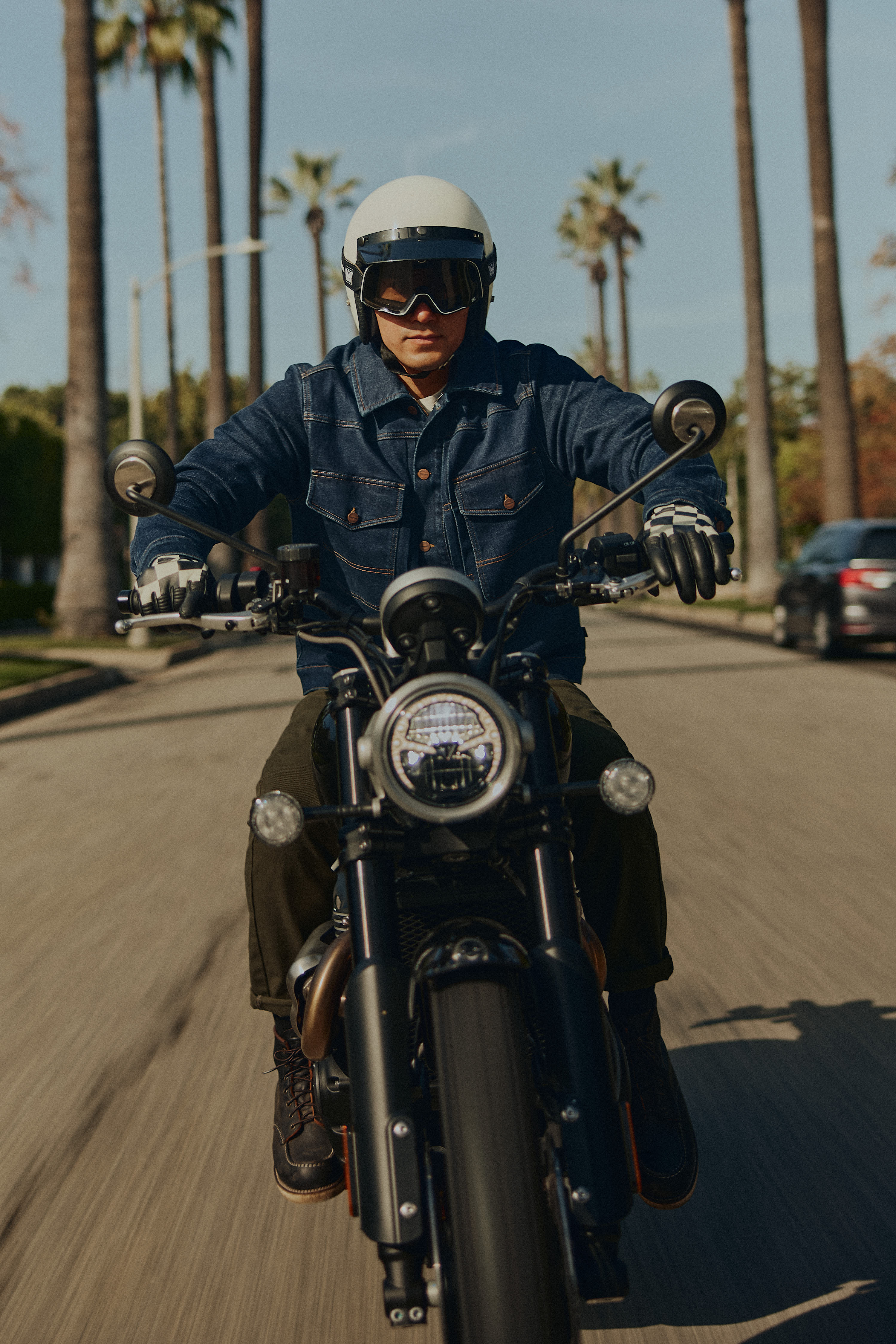 Jax Denim Riding Jacket in Indigo | Motorcycle Clothing